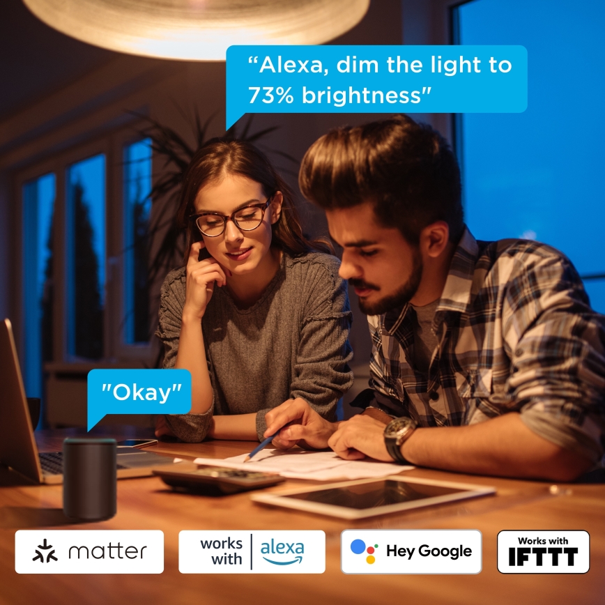 Govee - Set med 2 dimbara LED-lampor Smart MATTER A60 E27/9W/230V 2700-6500K Wi-Fi
