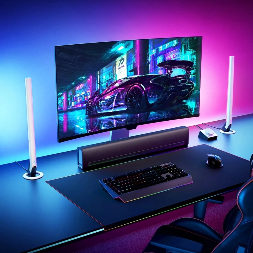 Govee - Set 2x Smart Gaming Wi-Fi LED RGBIC Paneler + Smart Dual vit + fjärrkontroll
