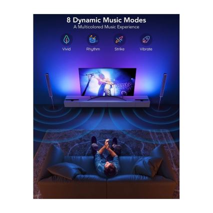 Govee - SMART LED RGBIC-panel 38 cm pro TV 43-75 - 2 st Wi-Fi