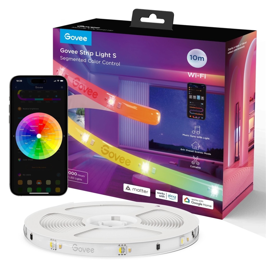 Govee - Wi-Fi RGBICW Smart PRO LED list 10m MATTER - extra hållbara