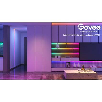 Govee - Wi-Fi RGBICW Smart PRO LED list 5m MATTER  - extra hållbara