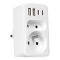 Grenuttag 2 uttag + 2xUSB-C + 2xUSB-A