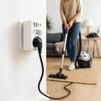 Grenuttag 2 uttag + 2xUSB-C + 2xUSB-A