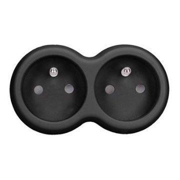 Grenuttag 2 x 10 A svart