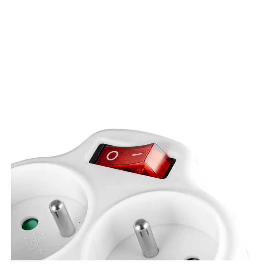 Grenuttag med strömbrytare 2 uttag + USB-C + USB-A