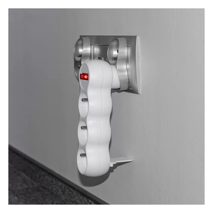 Grenuttag med strömbrytare, 3 uttag