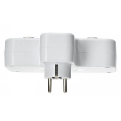 Grenuttag med strömbrytare och LED-belysning LINEA PRO 2 uttag + 3x USB A/C SCHUKO 4000K vit