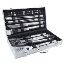 Grilling utensils rostfritt stål with a case 18 delar