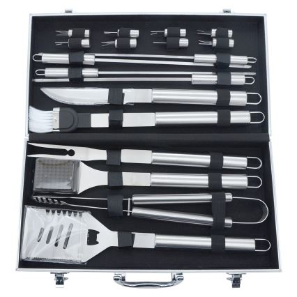 Grilling utensils rostfritt stål with a case 18 delar