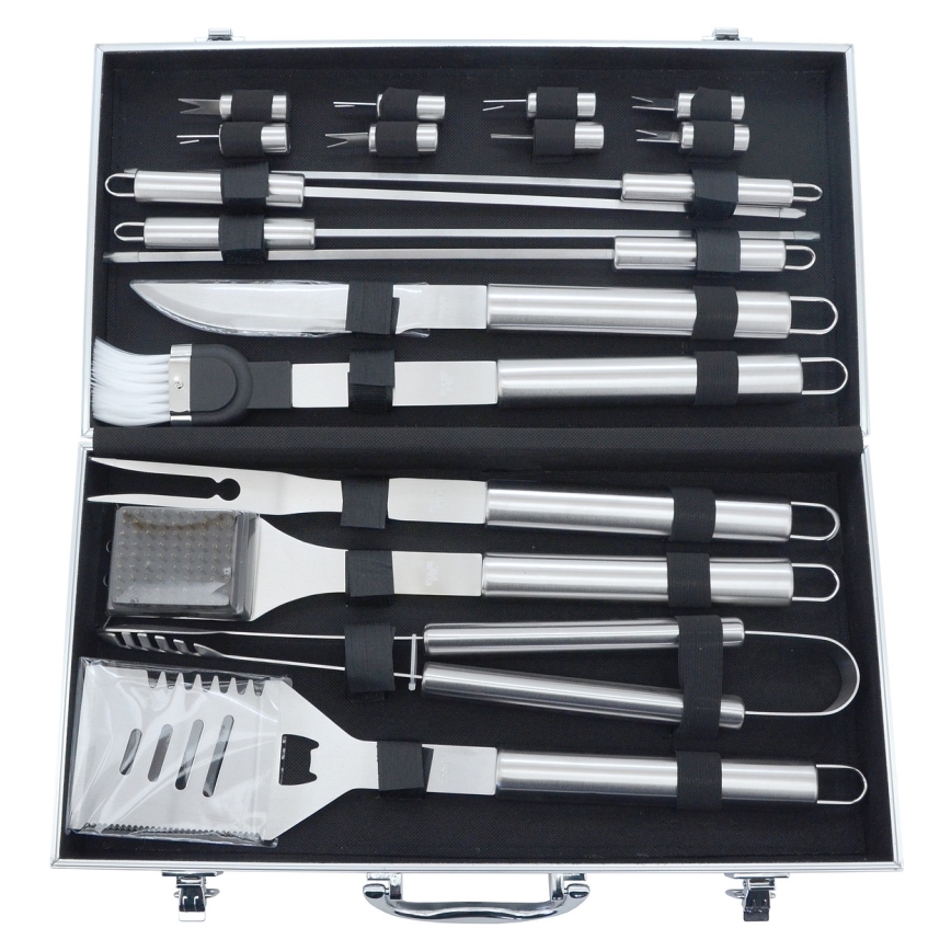 Grilling utensils rostfritt stål with a case 18 delar