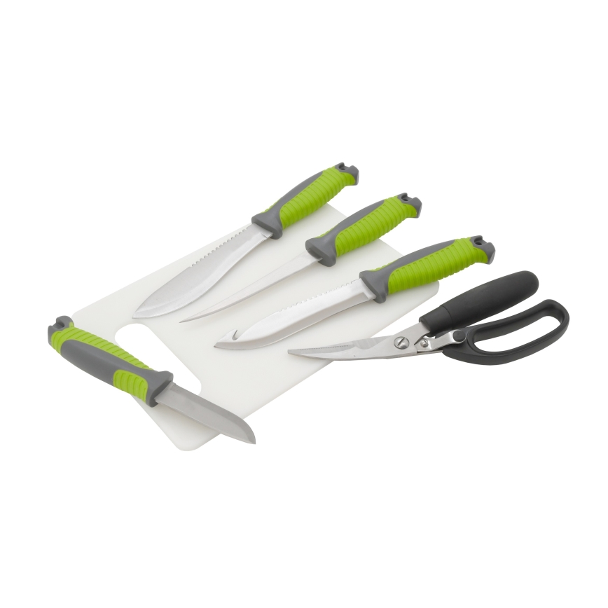 Grillredskap i rostfritt stål med ett fodral 6st