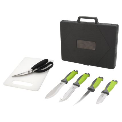 Grillredskap i rostfritt stål med ett fodral 6st