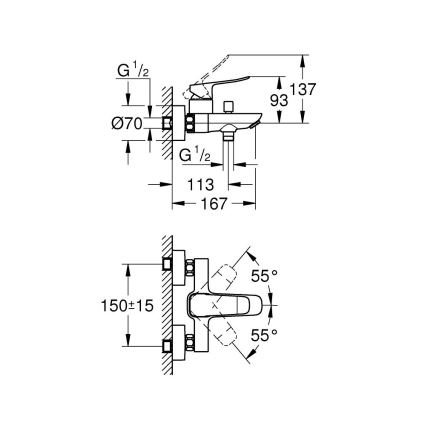 GROHE 1018722430 - Badkarsblandare DICE svart