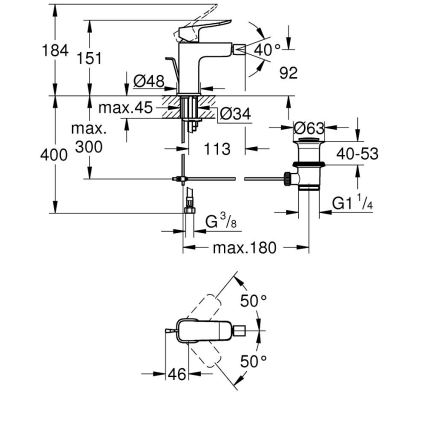 GROHE 1018772430 - Bidéblandare DICE, svart