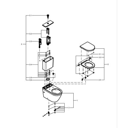 GROHE 102513SH00 - WC-set EURO CERAMIC 67,3 x 37,6 x 79,2 cm keramik/vit