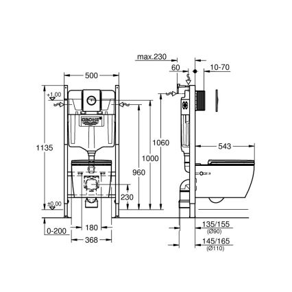 GROHE 103843SH00 - 5-i-1-set SOLIDO COMPACT 1,13 m keramik/vit