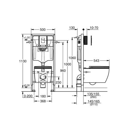 GROHE 103847SH00 - 5-i-1-set SOLIDO 1,13 m slitstark vit