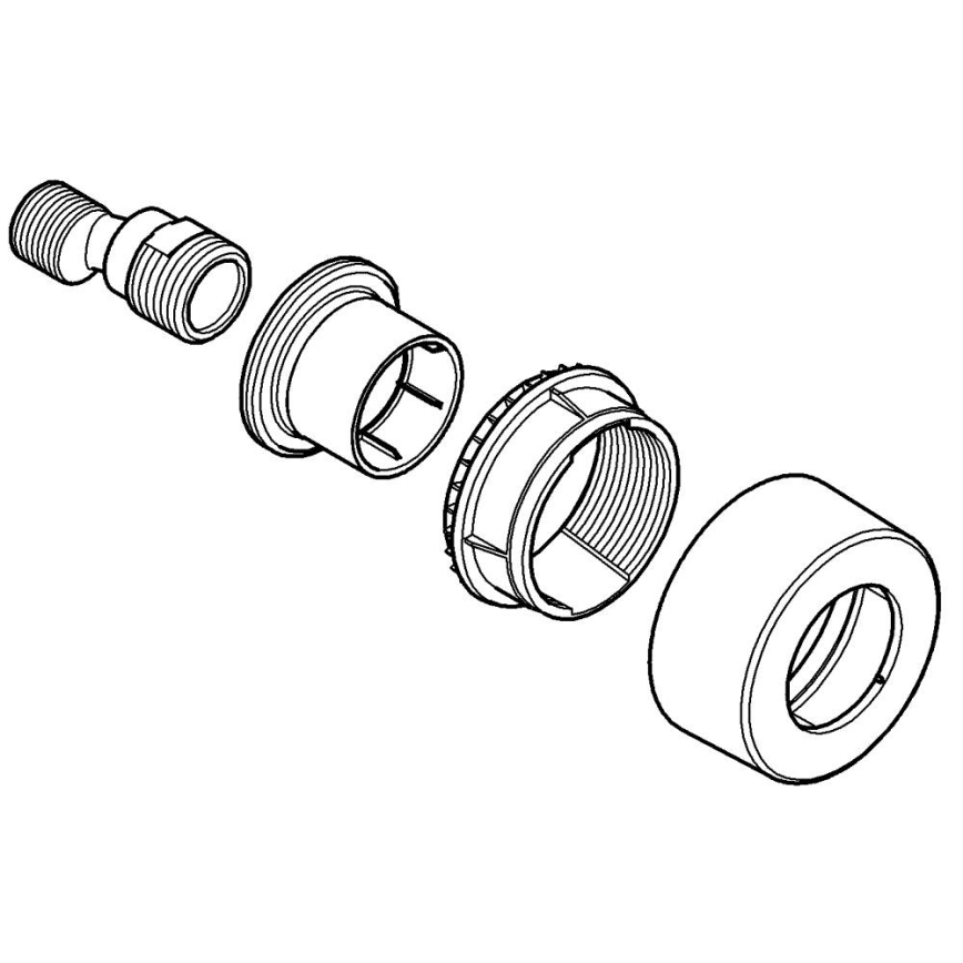 GROHE 12693000 - S-anslutning 12” × 34” polerad krom