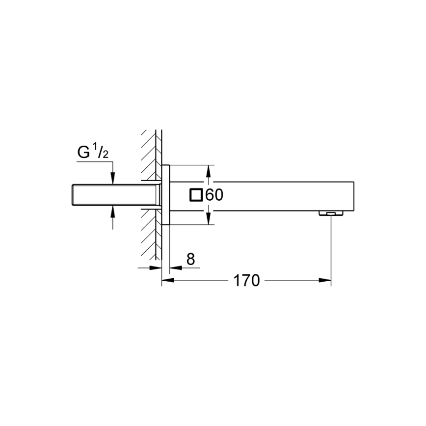 GROHE 13303000 - Bottenventil för badkar EUROCUBE 170 mm polerad krom