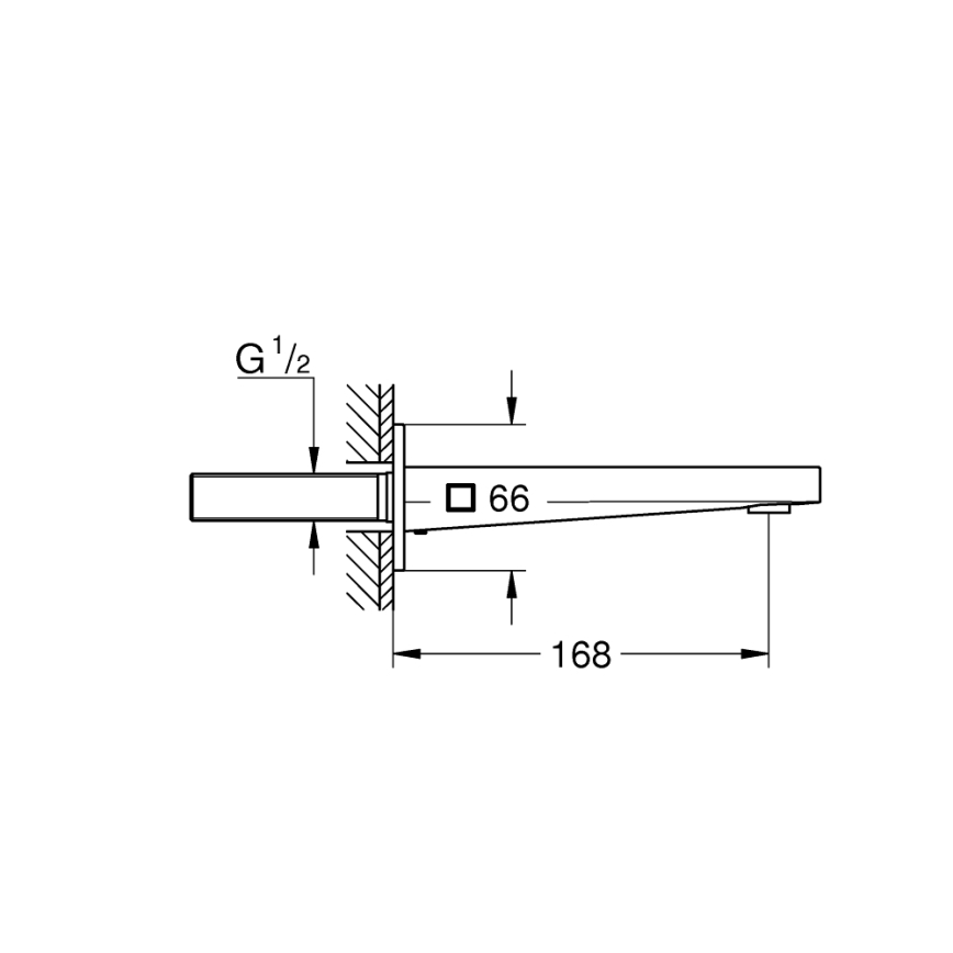 GROHE 13404003 - Badkarsbottenventil PLUS 168 mm, blank krom