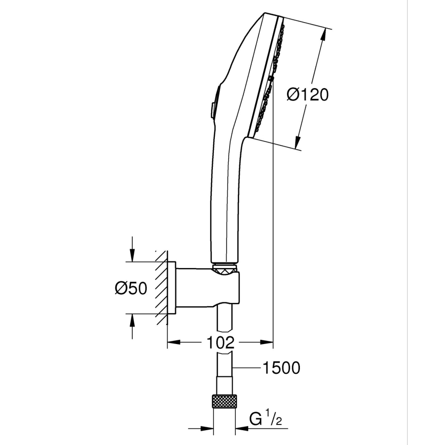 GROHE 1348650000 - Duschset VITALIO JOY+ 120 mm blank krom