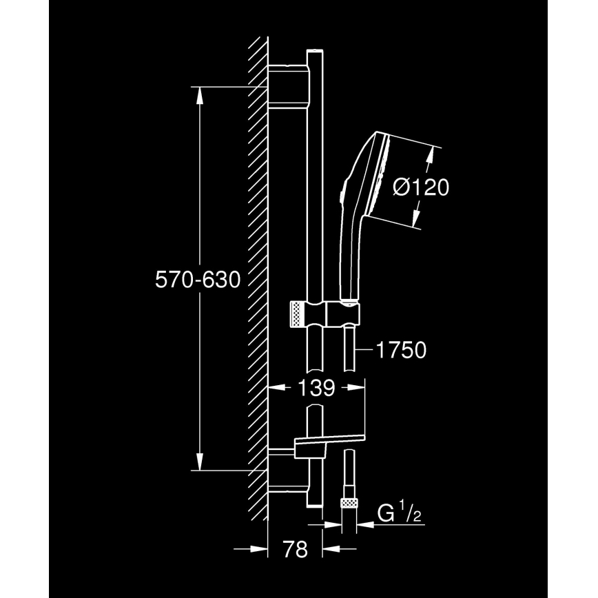 GROHE 134866DC00 - Duschset VITALIO JOY+ 120 mm mattkrom