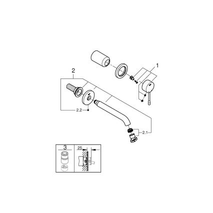 GROHE 19408DL1 - Tvåhåls tvättställsblandare ESSENCE 183 mm i brons