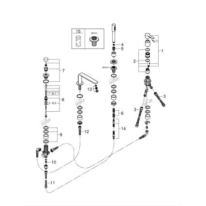 GROHE 19577001 - Fyrhåls badkarsblandare LINEARE i blank krom