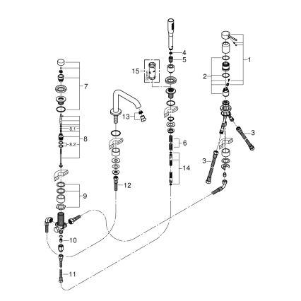 GROHE 19578DL1 - Fyrhålskombination för badkar ESSENCE, brons