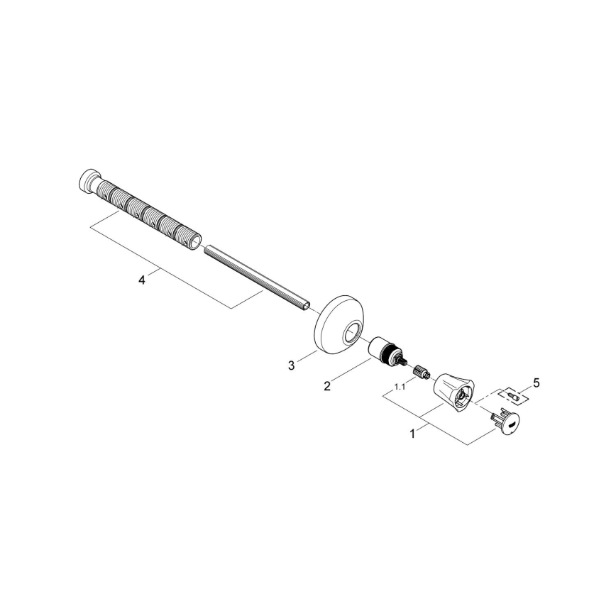 GROHE 19806001 - Överdel till inbyggnadsventil COSTA L 20-200 mm polerad krom