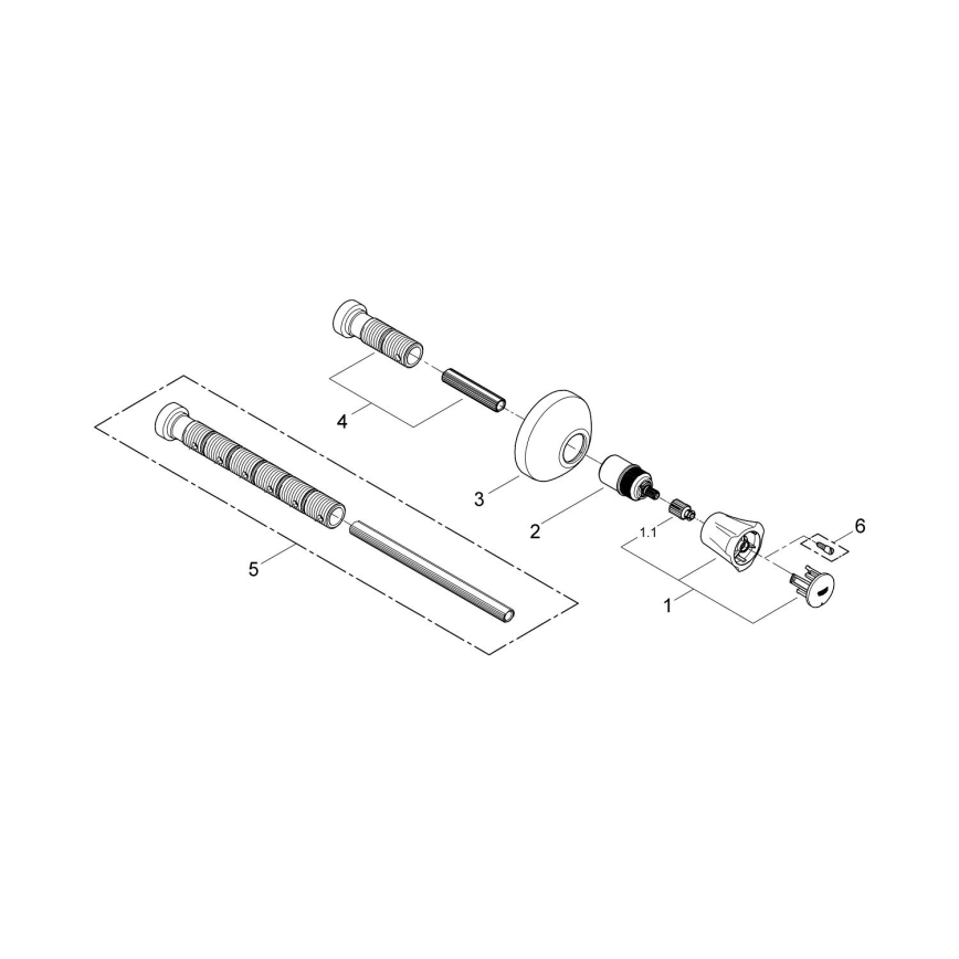 GROHE 19809001 - Överdel till inbyggd ventil COSTA L, blank krom