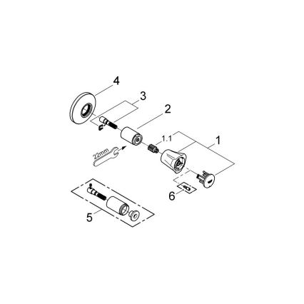 GROHE 19855001 - Överdel till inbyggnadsventil COSTA L 10-35 mm polerad krom