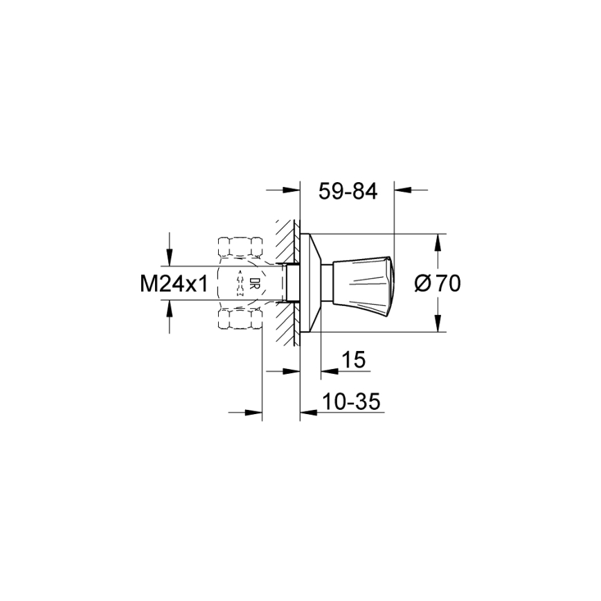 GROHE 19855001 - Överdel till inbyggnadsventil COSTA L 10-35 mm polerad krom