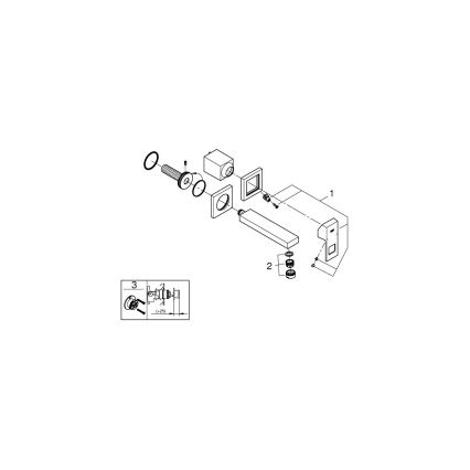 GROHE 19895000 - Tvåhåls tvättställsblandare EUROCUBE 171 mm, blank krom