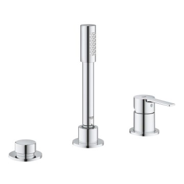 GROHE 19965001 - LINEARE trehåls badkarsblandare i blank krom