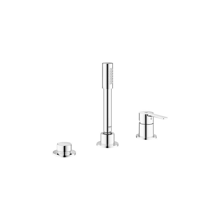 GROHE 19965001 - LINEARE trehåls badkarsblandare i blank krom