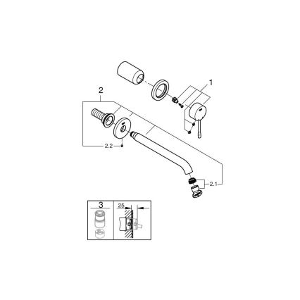 GROHE 19967AL1 - ESSENCE 230 mm tvåhåls tvättställsblandare, grafit