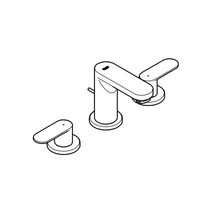 GROHE 20187000-Trehåls tvättställsblandare EUROSMART COSMOPOLITAN DN 15 krom