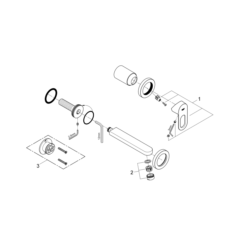 GROHE 20289000 - Tvåhålsblandare till tvättställ BAULOOP 110 mm polerad krom