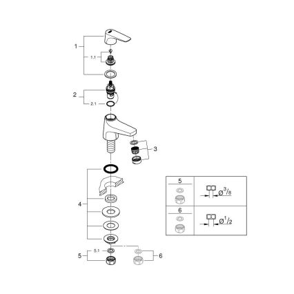 GROHE 20577000 - START FLOW däckmonterad ventil DN 15, polerad krom
