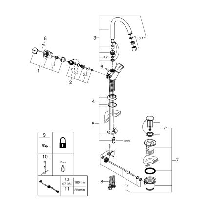 GROHE 21375001 - Tvättställsblandare COSTA L polerad krom