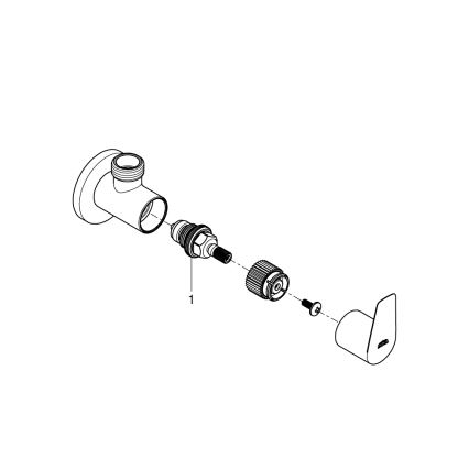 GROHE 22009001 - Vinkelventil DN 15, blank krom