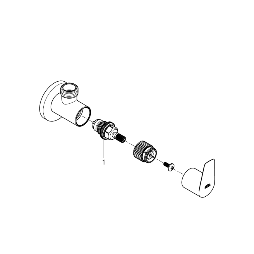 GROHE 22009001 - Vinkelventil DN 15, blank krom