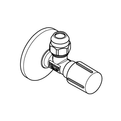 GROHE 22037000 - Vinkelventil DN 15 blank krom