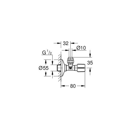 GROHE 22037000 - Vinkelventil DN 15 blank krom