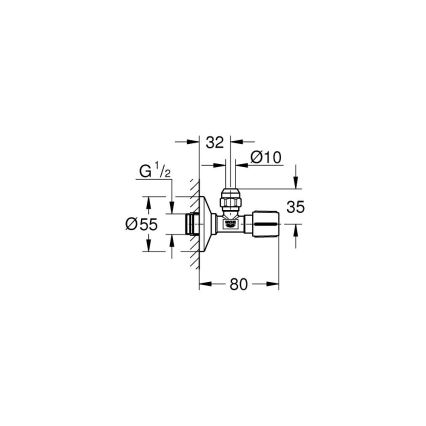 GROHE 22039000 - Vinkelventil UNIVERSAL DN 15 polerad krom