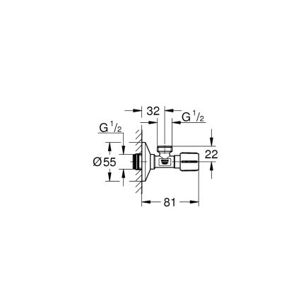 GROHE 22043000 - Vinkelventil UNIVERSAL DN 15 blank krom