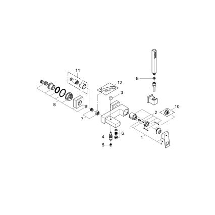 GROHE 23141000 - Badkarsblandare EUROCUBE DN 15 polerad krom