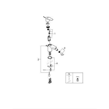 GROHE 23332001 - BAUEDGE bidettblandare, storlek S, polerad krom