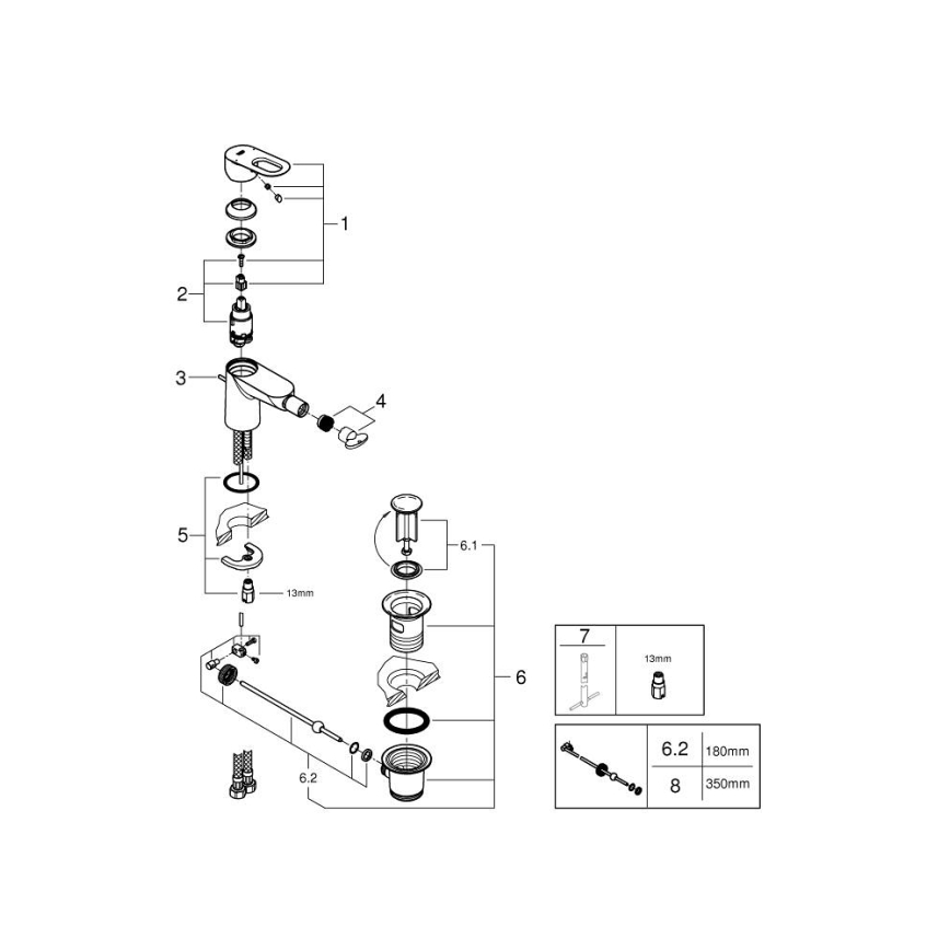 GROHE 23338000 - Bidéblandare BAULOOP i blank krom